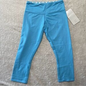 Lululemon Wonder Under Pull On Yoga Crop Leggings Size 4   *Denim Luon (03)